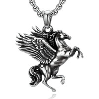 THE MEN THING PEGASUS- Alloy Pendant with Pure Stainless Steel 24inch Round Box Chain for Men, European trending Style for Men & Boy