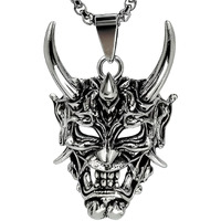 THE MEN THING DEMON MASK - Alloy Pendant with Stainless Steel 24inch Round Box Chain, European trending Style for Men & Boy