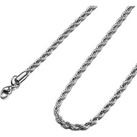THE MEN THING TWISTED ROPE - 4mm Chain Stainless Steel 24inch for Men & Boys