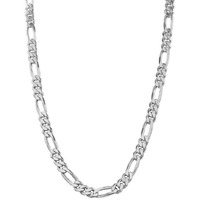 THE MEN THING Chain for Men - 5mm Figaro Italian Style Chain Silver Stainless Steel 24inch for Men & Boys