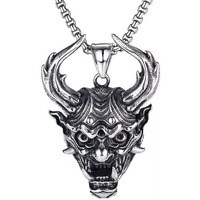 THE MEN THING DEMON TALISMAN - Alloy Pendant with Stainless Steel 24inch Round Box Chain, European trending Style for Men & Boy