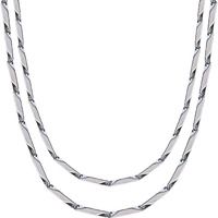 Fashion Frill Mens Double Coated Popular Stainless Steel Silver Chain For Men Boys Stylish Chains Necklaces Silver (Cape Cod)