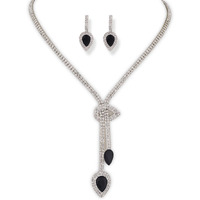 Shining Diva Fashion Latest Stylish Design Fancy Crystal Diamond Necklace Jewellery Set for Women (15216s)