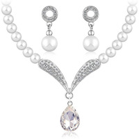 Shining Diva Latest Pearl Design Necklace Jewellery Set for Women (Design09-silver) (sd8494s)