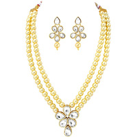Peora Traditional Kundan Beads Layered Necklace & Drop Earring Ethnic Jewellery Set Fashion Gift for Women & Girls