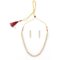 ZAVERI PEARLS Contemporary Look Pearls Choker Jewellery Set For Women-ZPFK9439