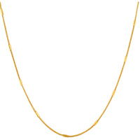 Fashion Frill Designer Golden Chain Thin Light Weighted Gold Plated Gold Chain For Girls Women Men Boys 28 Inches (Casual)