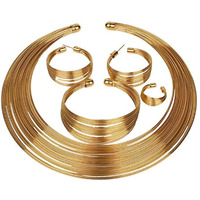 YouBella Stylish Jewellery Combo Choker Necklace Set Gold Plated Jewellery Set for Women With Earrings, Ring and Bracelet (Golden) (YBNK_5773)