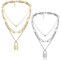 YouBella Jewellery for women Lock Pendant Necklace for Women & Girls (Combo)