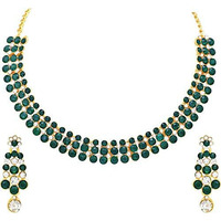 Atasi International Incredible Gold Plated Alloy Necklace with Earrings for Women - Jewellery Set for Party, Wedding, Engagement