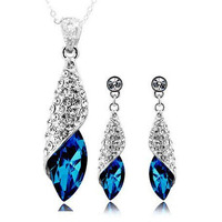 YouBella Valentine Gifts for Girlfriend/Wife Jewellery Combo of Crystal Necklace Jewellery Set with Earrings and Bracelet for Girls and Women