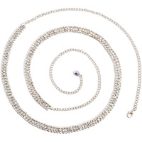 VAMA FASHIONS Kamarband Stone belly hip body Waist chain sari kamar belt kamarbandh for saree (Silver waist chain)