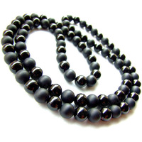 Young & Forever Gift Dvine Spiritual Natural Semi Precious Stone Jewellery Necklace Onyx and Matt Onyx Reiki Men Necklace Buddha Beads and Men Necklace Long