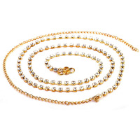 Shining Diva Austrian Diamonds Waist Belt Waist Chain Kamarband for Women(Silver)(1518kb)