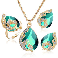Shining Diva Fashion Stylish Gold Plated Crystal Jewellery Set for Women (rrsd15228s)