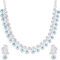 Atasi International Silver Plated Womens Necklace Set | Jewellery Set With Earrings | RF5747