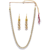 ZAVERI PEARLS South Indian Style Pearl Beads Necklace Set For Women - ZPFK5555
