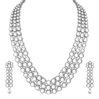 Peora Traditional Gold Plated Anushka Sharma Inspired Kundan Long Necklace with Earring Jewellery Set for Women Girls