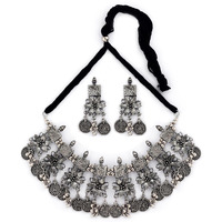 Shining Diva Fashion Latest Stylish Fancy Oxidized Traditional Oxidised Choker Necklace Jewellery Set for Women (rrsd13124s)