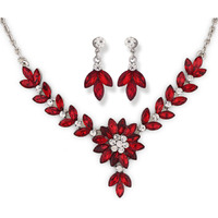 Shining Diva Fashion Latest Stylish Design Fancy Crystal Diamond Necklace Jewellery Set for Women (15224s)