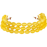 Peora Traditional Gold Plated Yellow Beads Choker Necklace Stylish Fashion Jewellery for Women & Girls