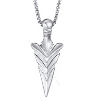 Young & Forever Gift Stainless Steel Stainless Steel Silver Arrow Pendant Necklace Gift Idea Men Women Boys Girls