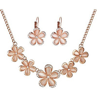 Shining Diva Fashion Italian Designer Gold Plated Jewellery Sets For Women (Rose Gold)(Cmb286)