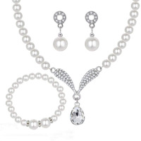 Jewels Galaxy Adorable AD & Pearl Studded Mesmerizing Necklace Set with Bracelet for Women/Girls (Style 1) (CT-CB-MIX-49514)
