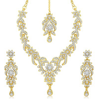 Sukkhi Trendy Gold Plated Australian Diamond Stone Studded Necklace Set for Women