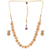 Priyaasi Fancy Stylish Traditional Gold-Plated Jewellery Set for Women - Gold