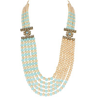 I Jewels 5 Layered Traditional Gold Plated Dulha Moti Mala with Beaded Maharaja Haar/Groom Necklace For Men (MLP31Sb)