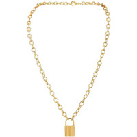 Jewels Galaxy Gold Plated Trending Lock Inspired Layered Necklace Set (Design 9) (CT-NCKK-44169)
