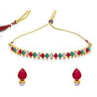 Sukkhi Intriguing Gold Plated Choker Necklace Set for Women (NS104317)