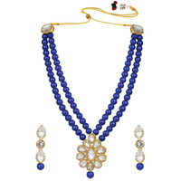 Peora Kundan Faux Pearl Long Necklace Earring Set for Women Girls Indian Traditional Jewellery Wedding