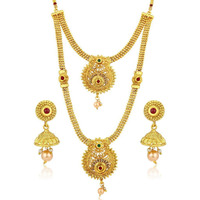 Sukkhi Cluster Gold Plated Trendy Necklace Set For Women