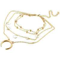 Jewels Galaxy Gold Plated Trending Lock inspired Layered Necklace Set (CT-NCKH-44085) for Womens
