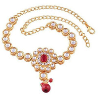 I Jewels 18k Gold Plated Stone & Kundan Studded Bajuband/Vanki/Armlet/Bajubandh for Women (PB05R) (Pack of 1)