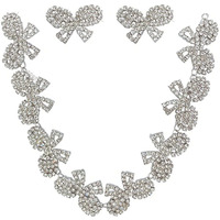Young & Forever Gift Crystal Art Deco Bow Necklace For Girls for Women
