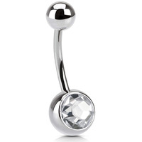 Via Mazzini 8mm Ball 316L Surgical Stainless Steel Belly Button Navel Ring for Women and Girls (BB0006)