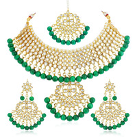 Sukkhi Trendy Kundan Gold Plated Wedding Jewellery Choker Necklace Set for Women (N73543_D1)