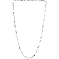 I JUELS ; LIVE THE EMOTIONS 925 Sterling Silver 2MM Italian Silver Figaro 22 Chain for Men and Women - IJSC013
