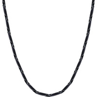 Fashion Frill Black Silver Chain For Men Stainless Steel Rice Necklace Black Silver Chain For Men Boys Stylish Mens Jewellery- 24 Inches