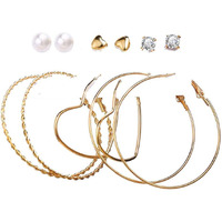 Jewels Galaxy Limited Edition Set of 2 Gold Plated Drop Earrings and a Layered Necklace (JG-PC-ERRG-186)