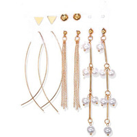 Jewels Galaxy Limited Edition Set of 2 Gold Plated Drop Earrings and a Layered Necklace (JG-PC-ERRG-190)