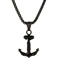 Fashion Frill Silver Chain Anchor Designer Chain Pendant For Men Boys Stylish Pendant Necklace Mens Jewellery (Style 2)