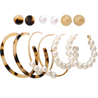 Jewels Galaxy Gold Plated Set of 6 Studs & Hoop Earrings (JG-PC-ERGV-177) For Womens