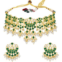 Sukkhi Ravishing Gold Plated Pearl Choker Necklace Set for Women
