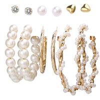 Jewels Galaxy Gold Plated Set of 6 Studs & Hoop Earrings (JG-PC-ERGV-175) For Womens