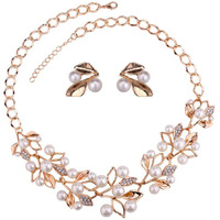Jewels Galaxy Jewellery For Women Gold Plated Necklace Set (CT-NCK-44094)