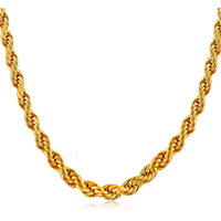 Fashion Frill Stainless Steel Chain Classic Rope Design Gold Plated Chain For Men & Women Necklace Jewelry Gift